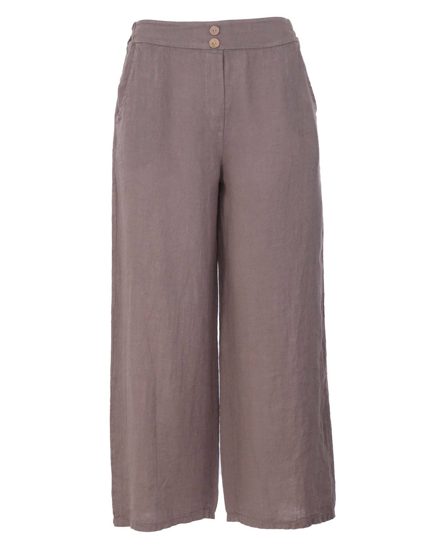 Wide Straight Leg Linen Trousers