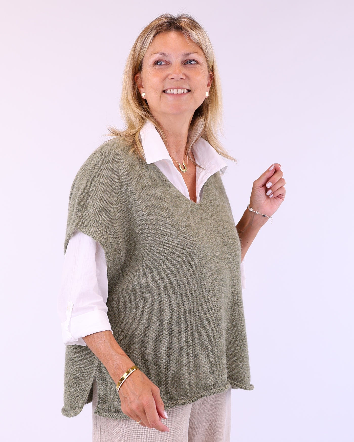 Alpaca Blend V Neck Tunic