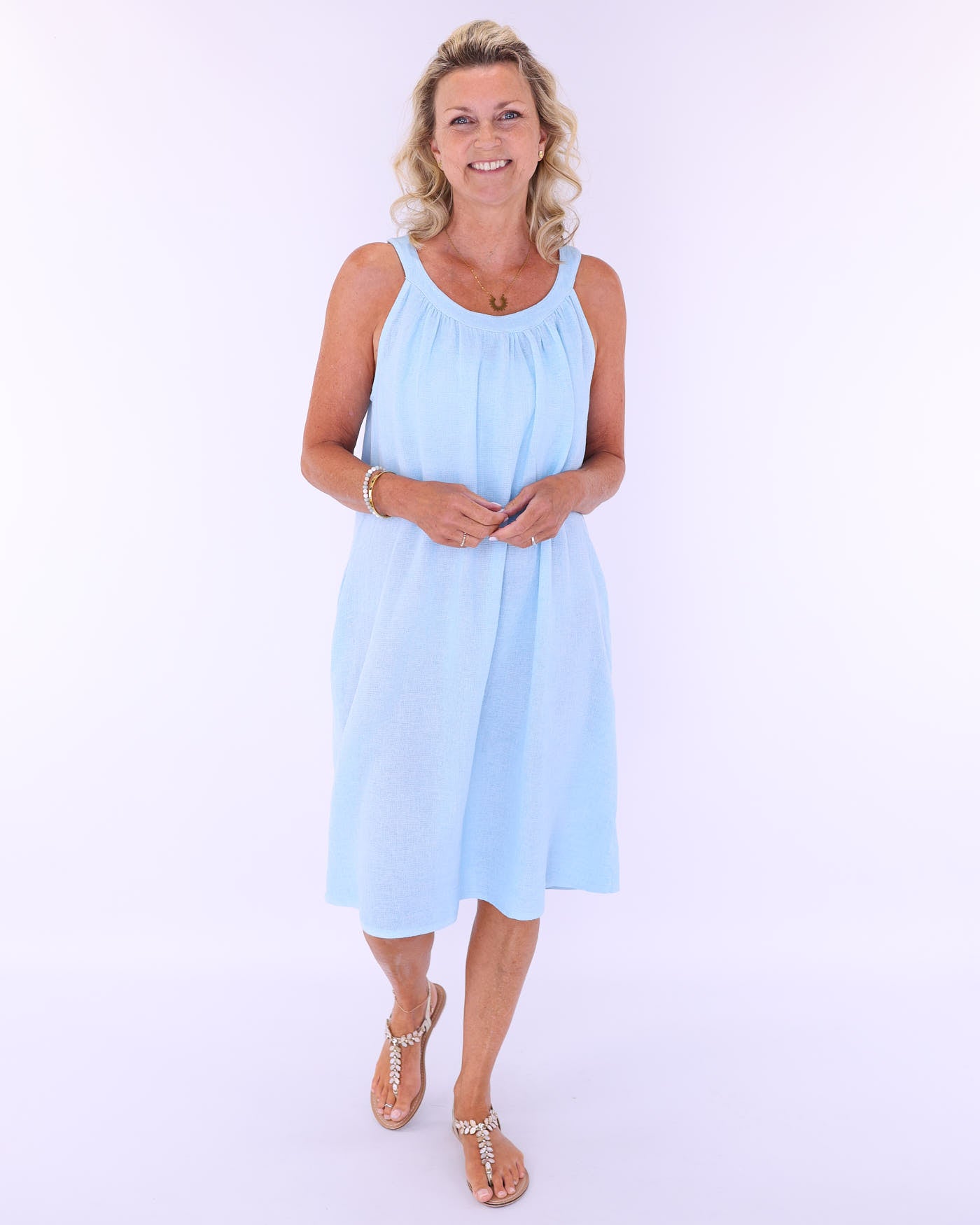 Linen and Cotton Tie Back Sundress