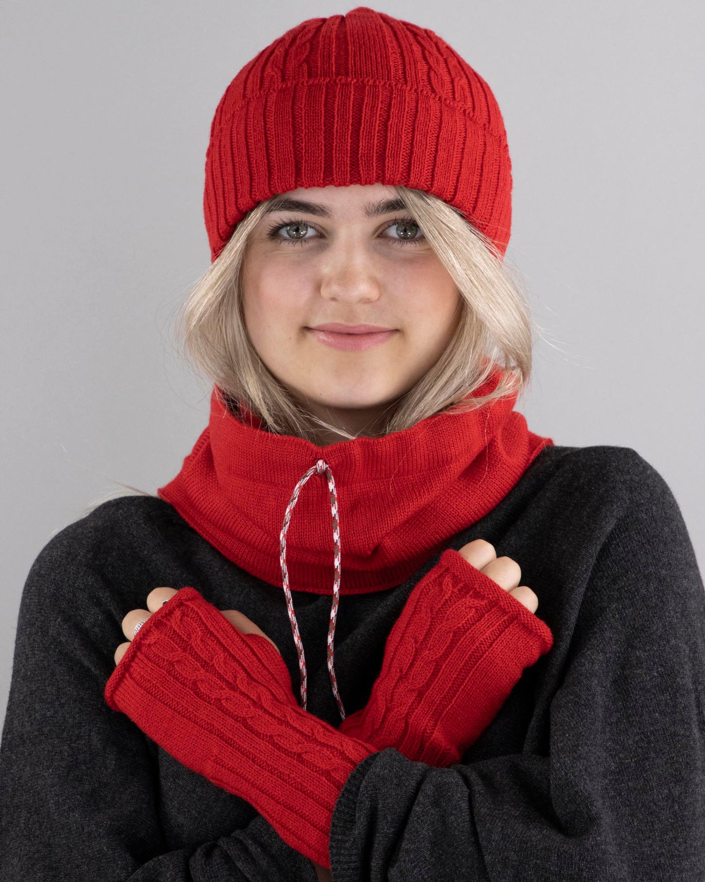 100% Merino Wool Cable Knit Hat