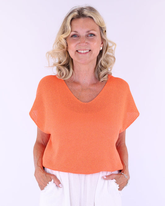 Cotton Blend Cap Sleeve T