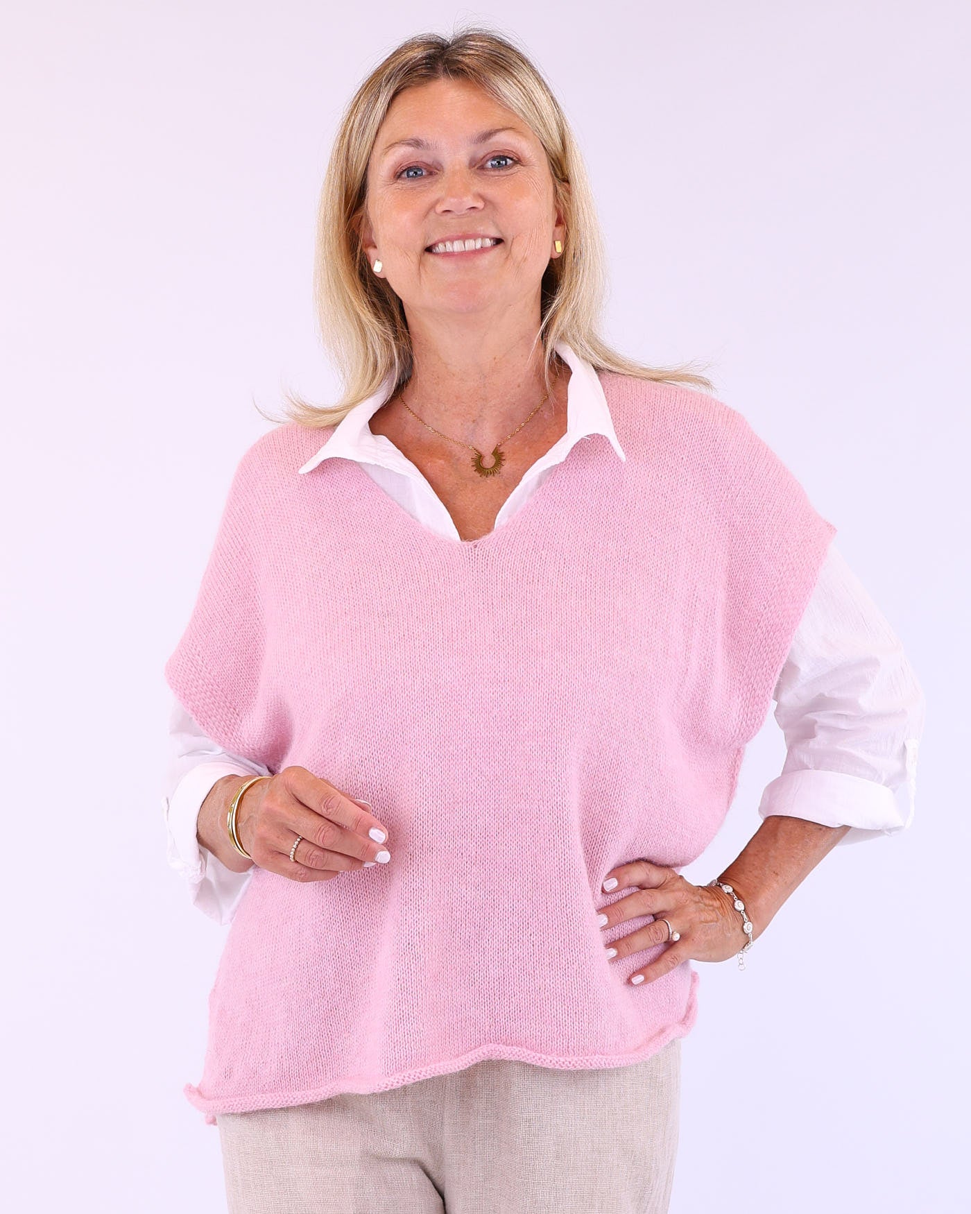 Alpaca Blend V Neck Tunic