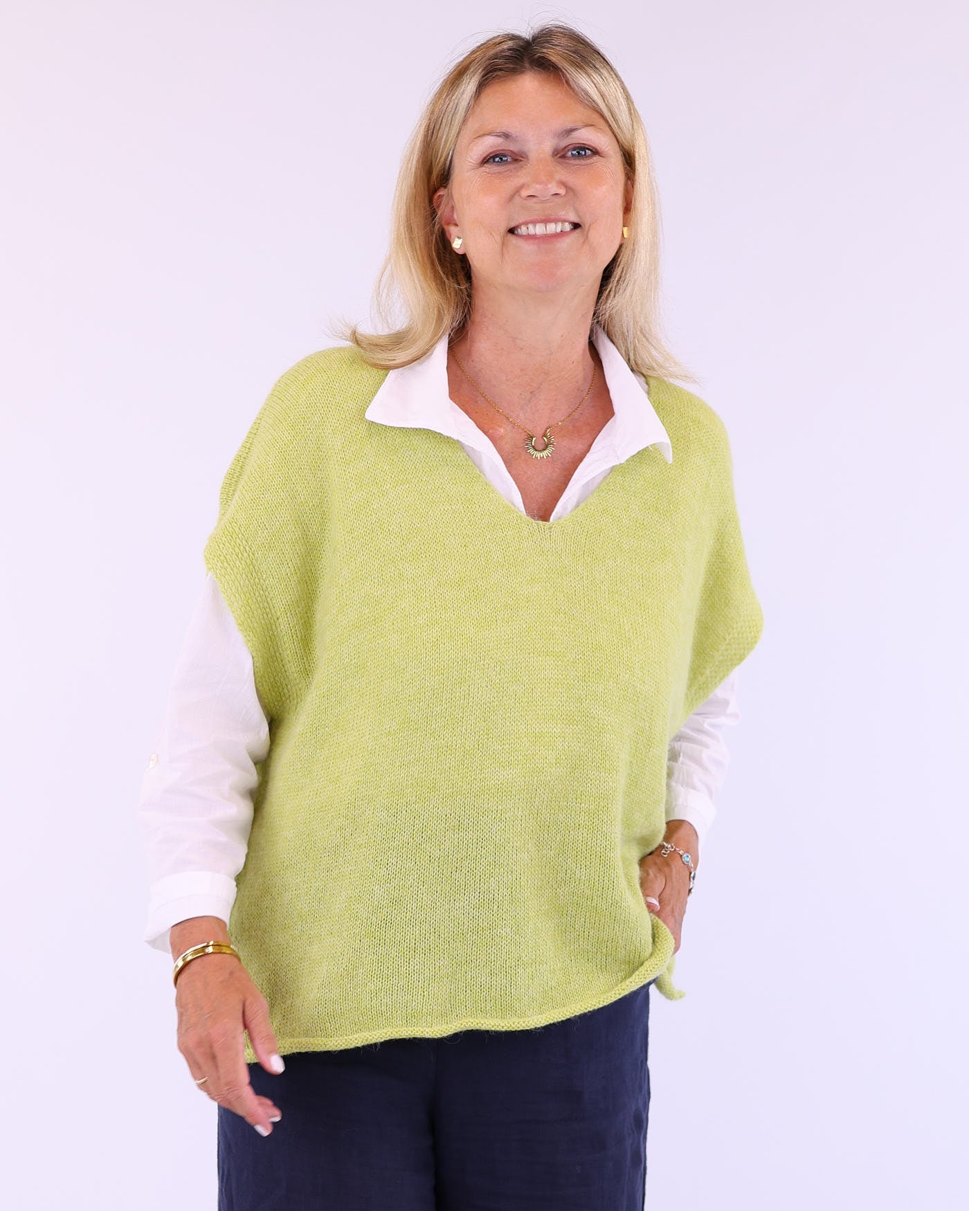 Alpaca Blend V Neck Tunic