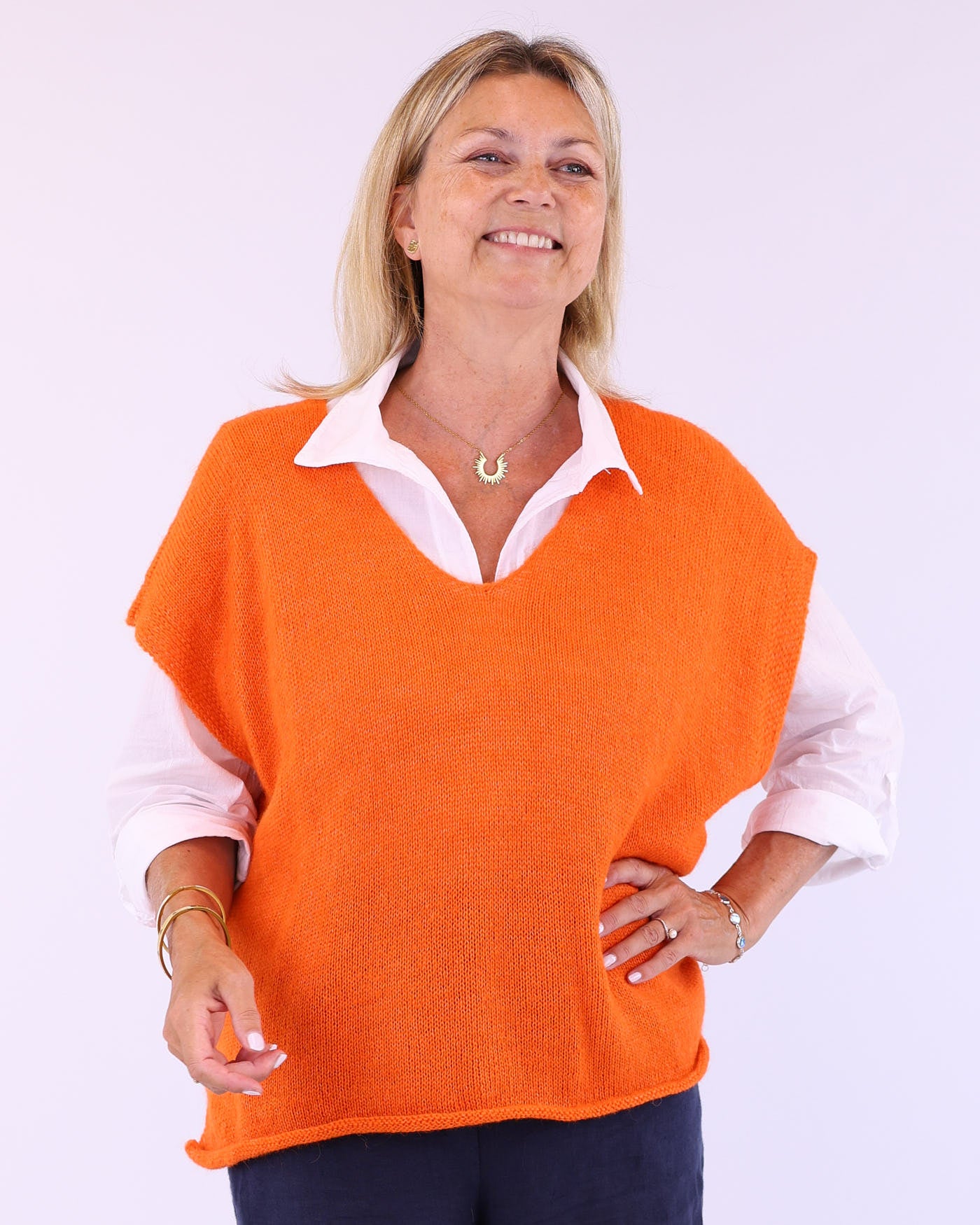 Alpaca Blend V Neck Tunic