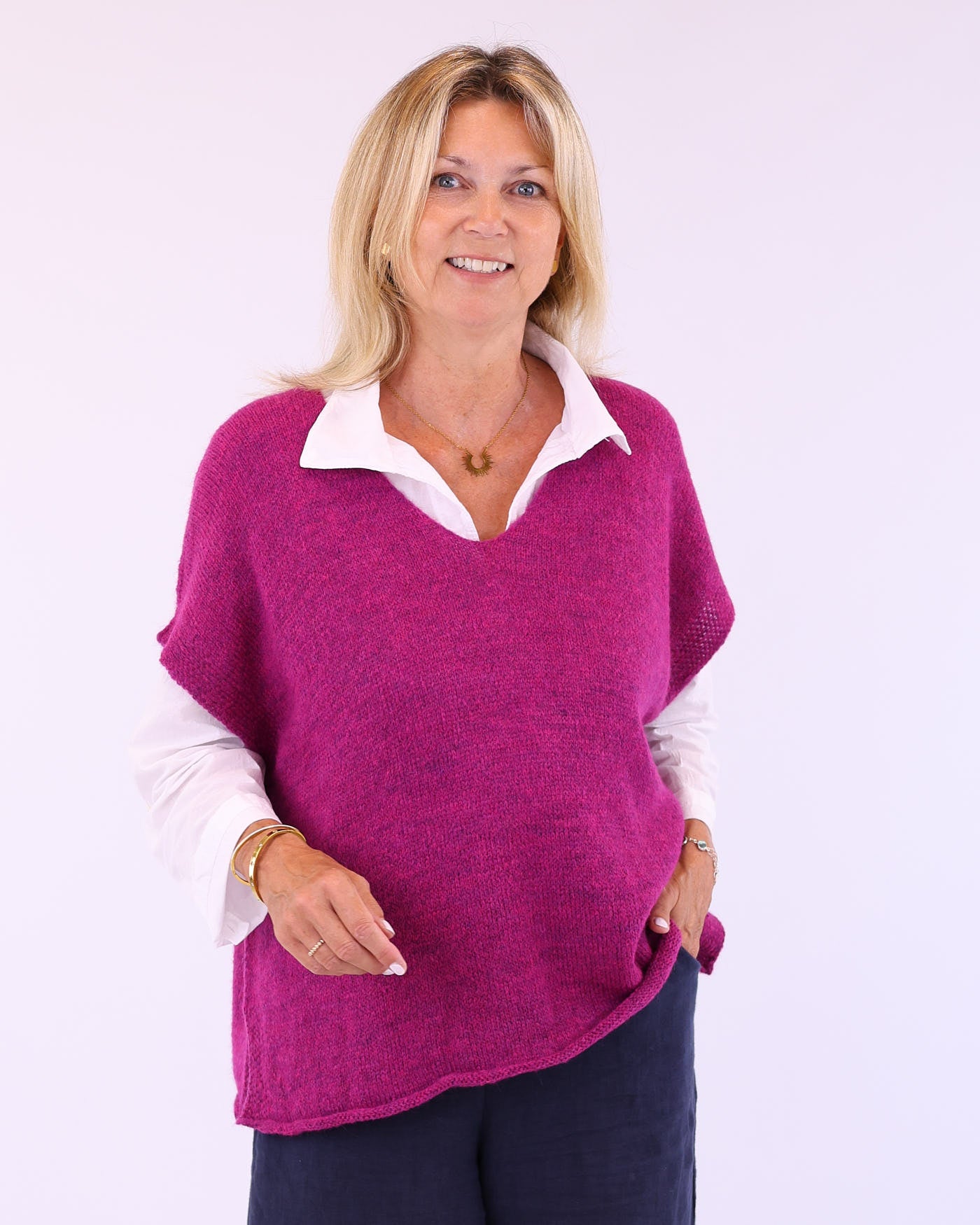 Alpaca Blend V Neck Tunic