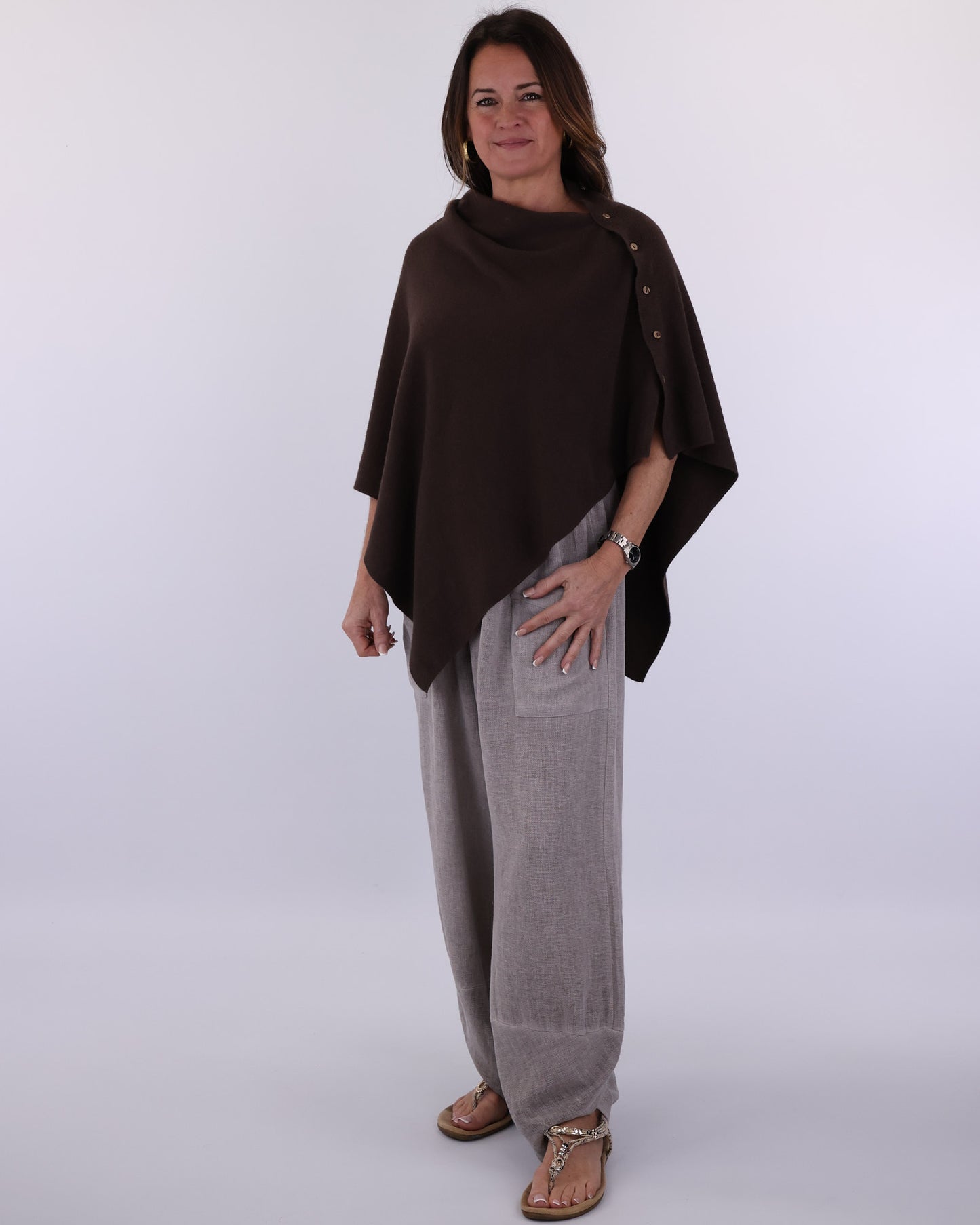 Summer Poncho with Buttons