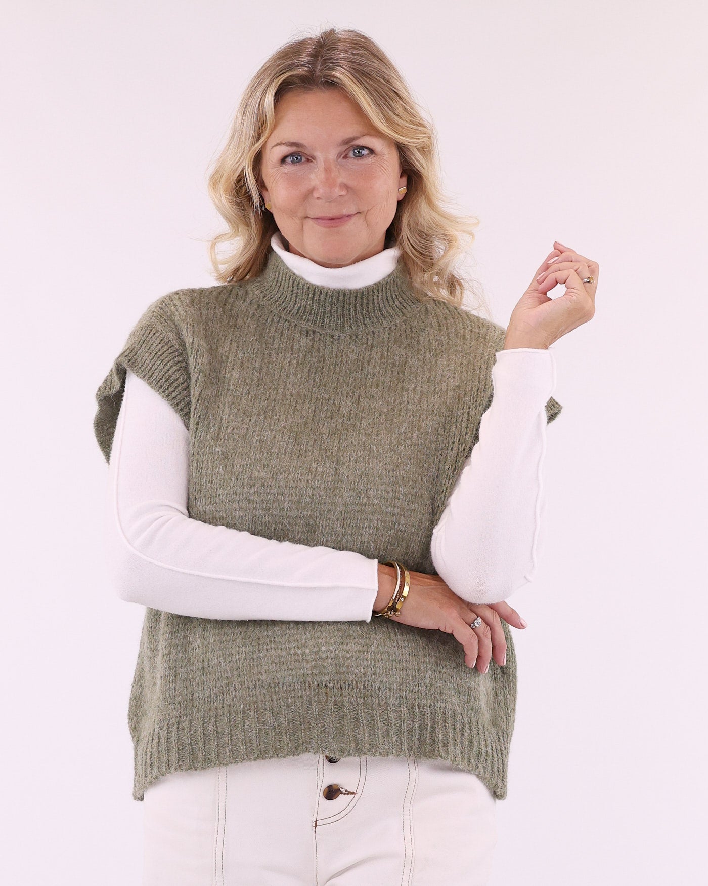 Viscose Blend High Neck Jumper