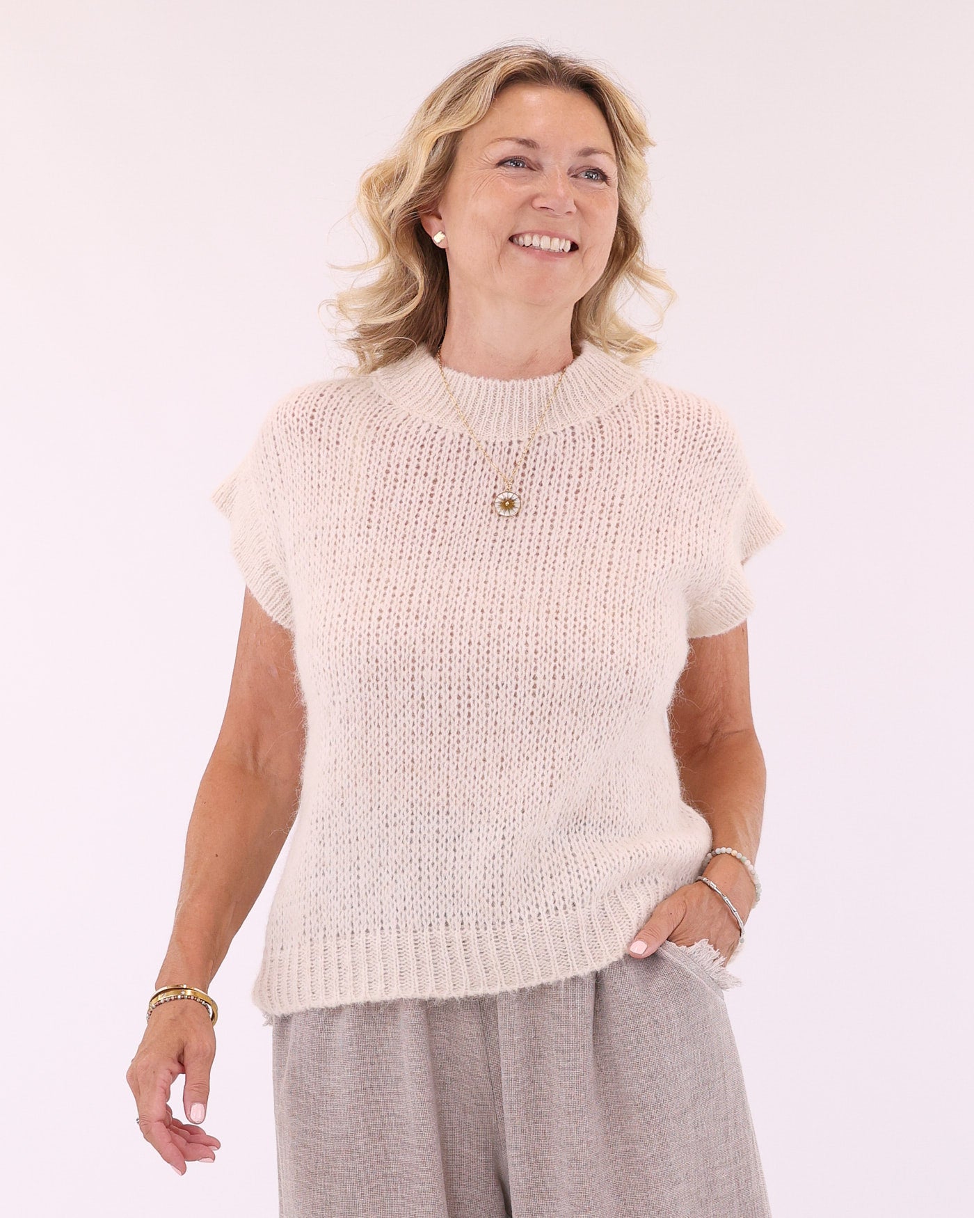 Alpaca Blend Cap Sleeve Tank Top