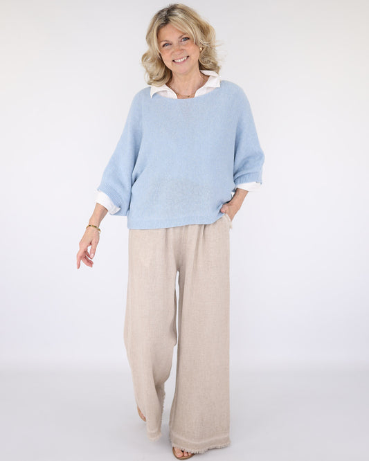 Cashmere Blend Boat Neck Tunic