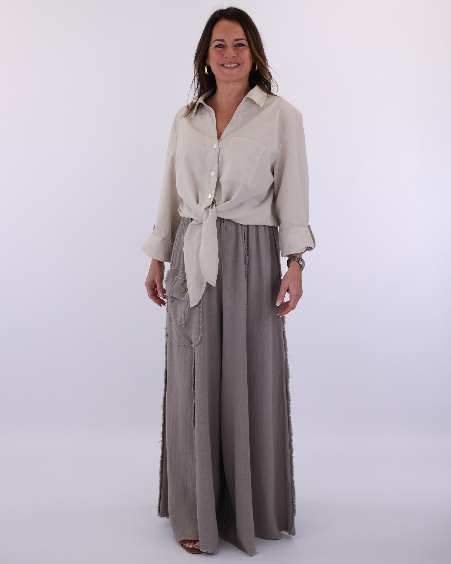 Cotton Tie Front Shirt