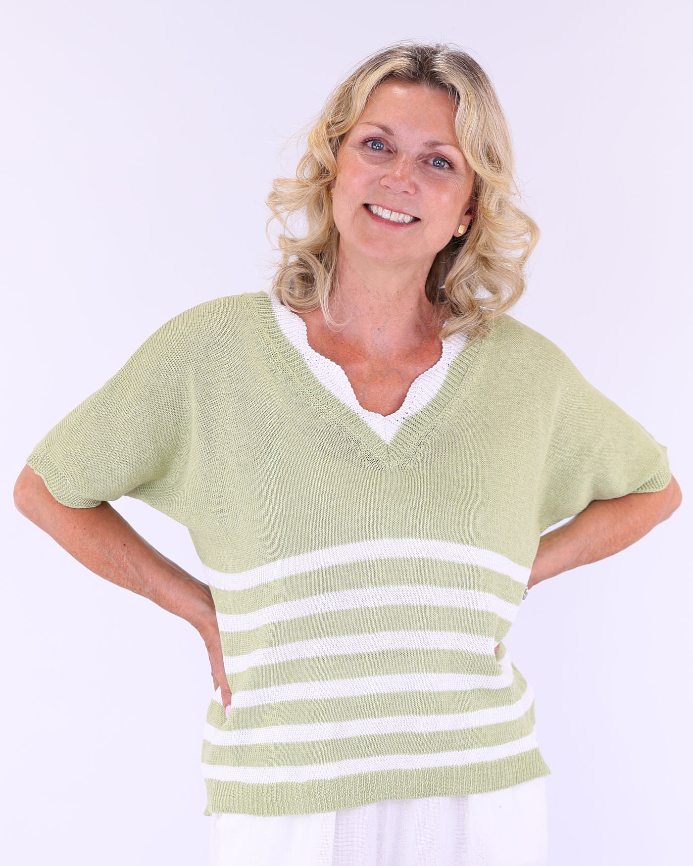 Cotton Blend Wave Top
