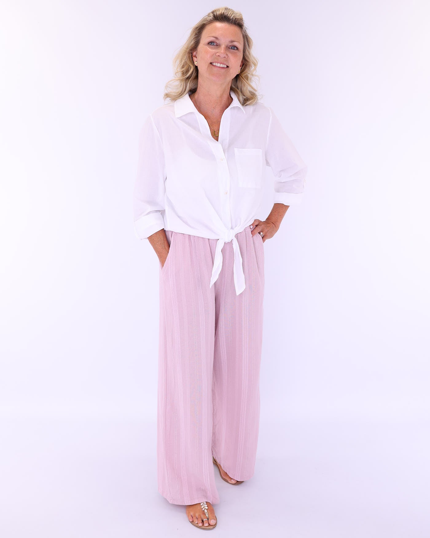 Cotton Straight Leg Trousers