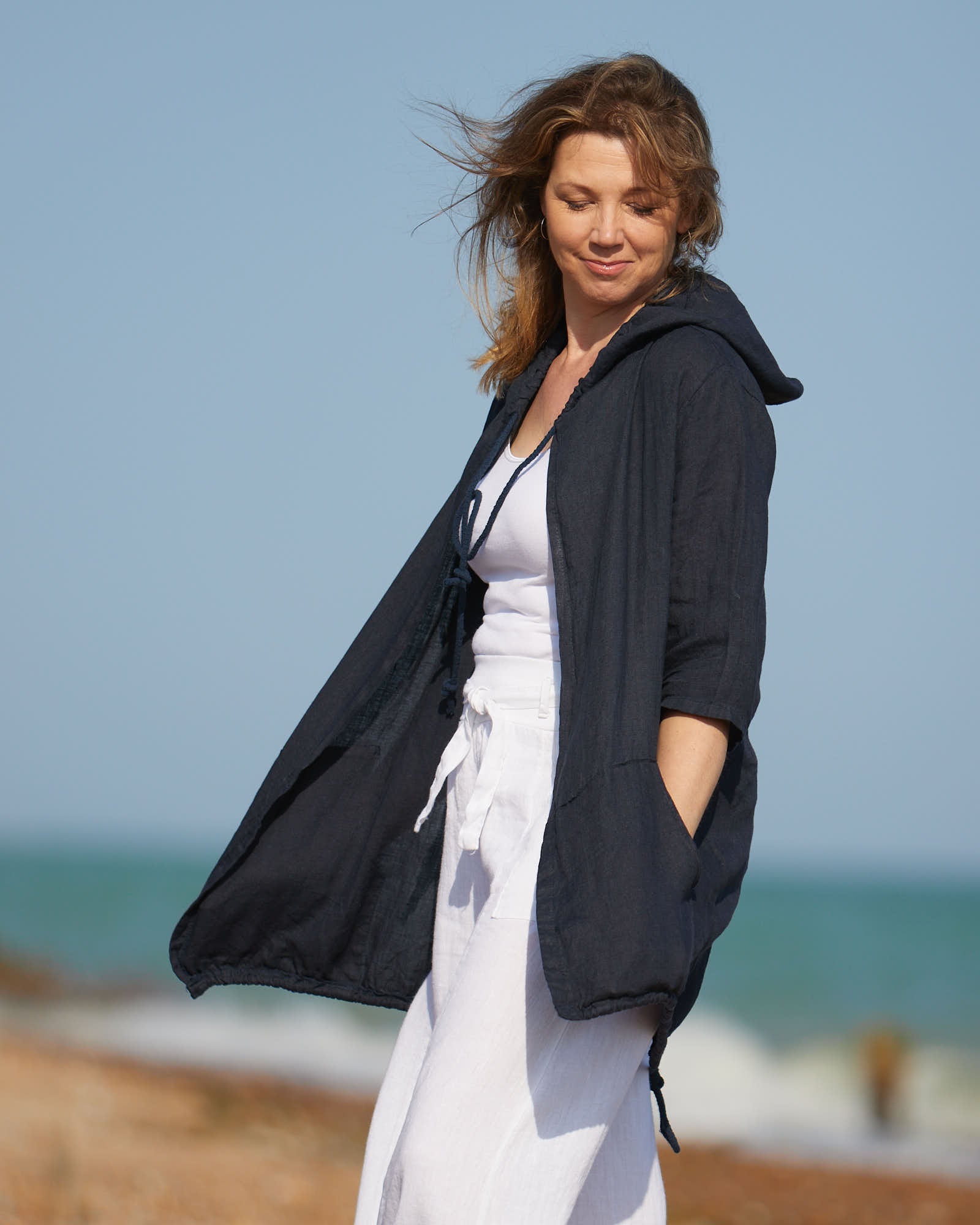 Casual Hooded Linen Jacket