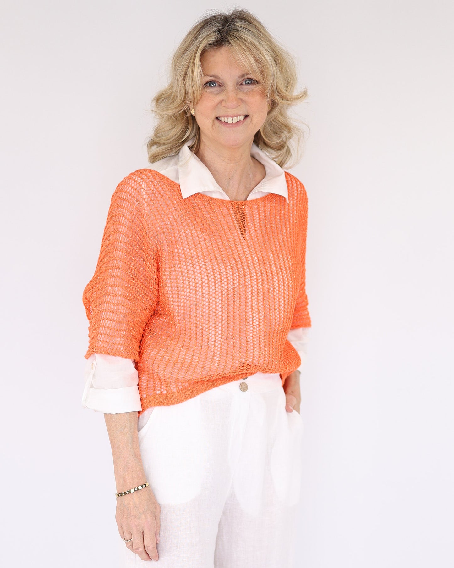 Cotton Blend Loose Knit Tunic