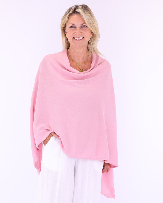 Eco Collection 100% Organic Cotton Poncho Rose Pink