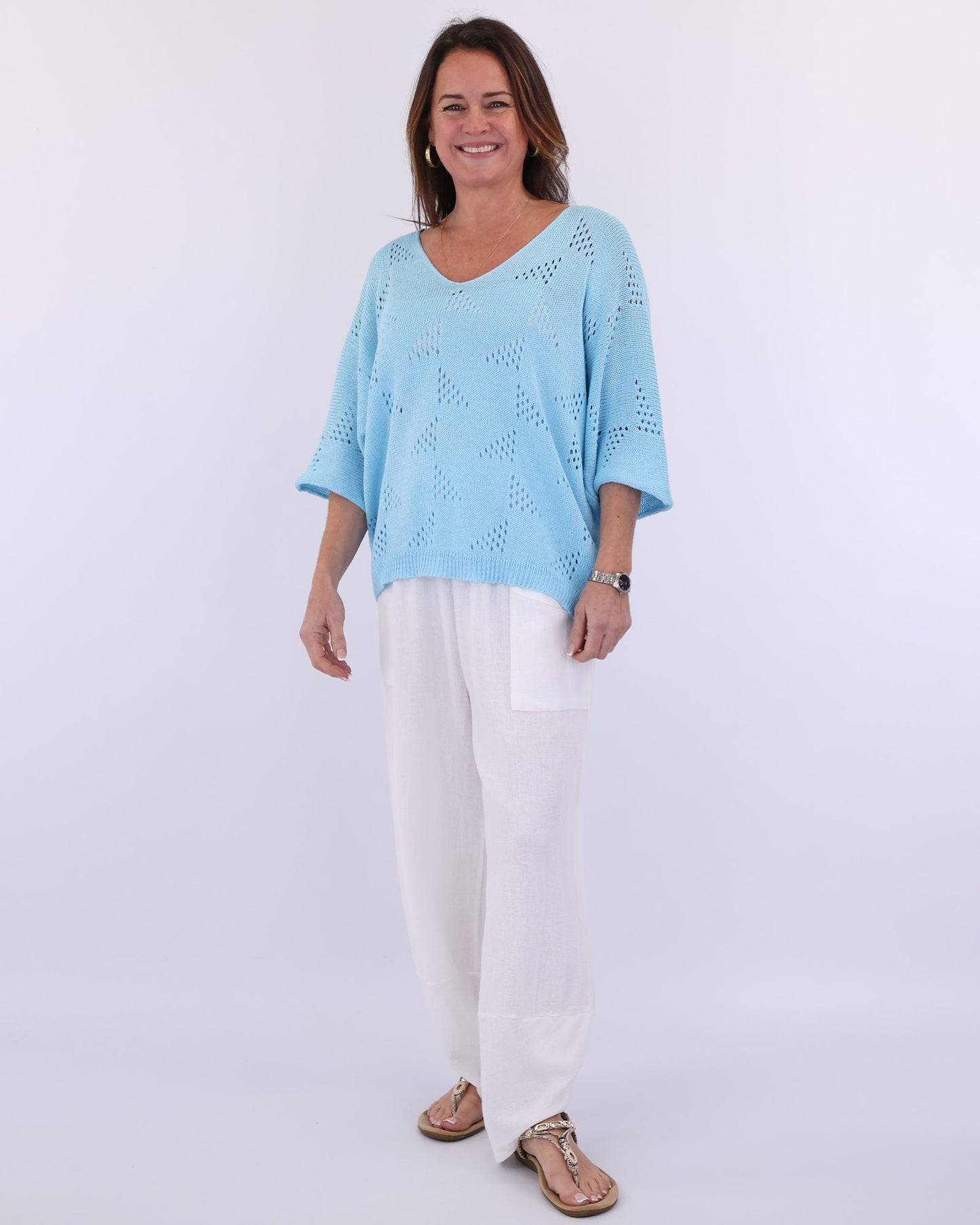 Cotton Blend Patterned Tunic