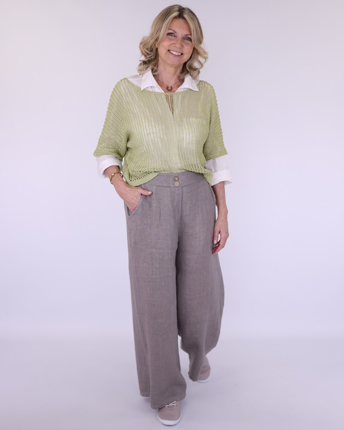 Cotton Blend Loose Knit Tunic