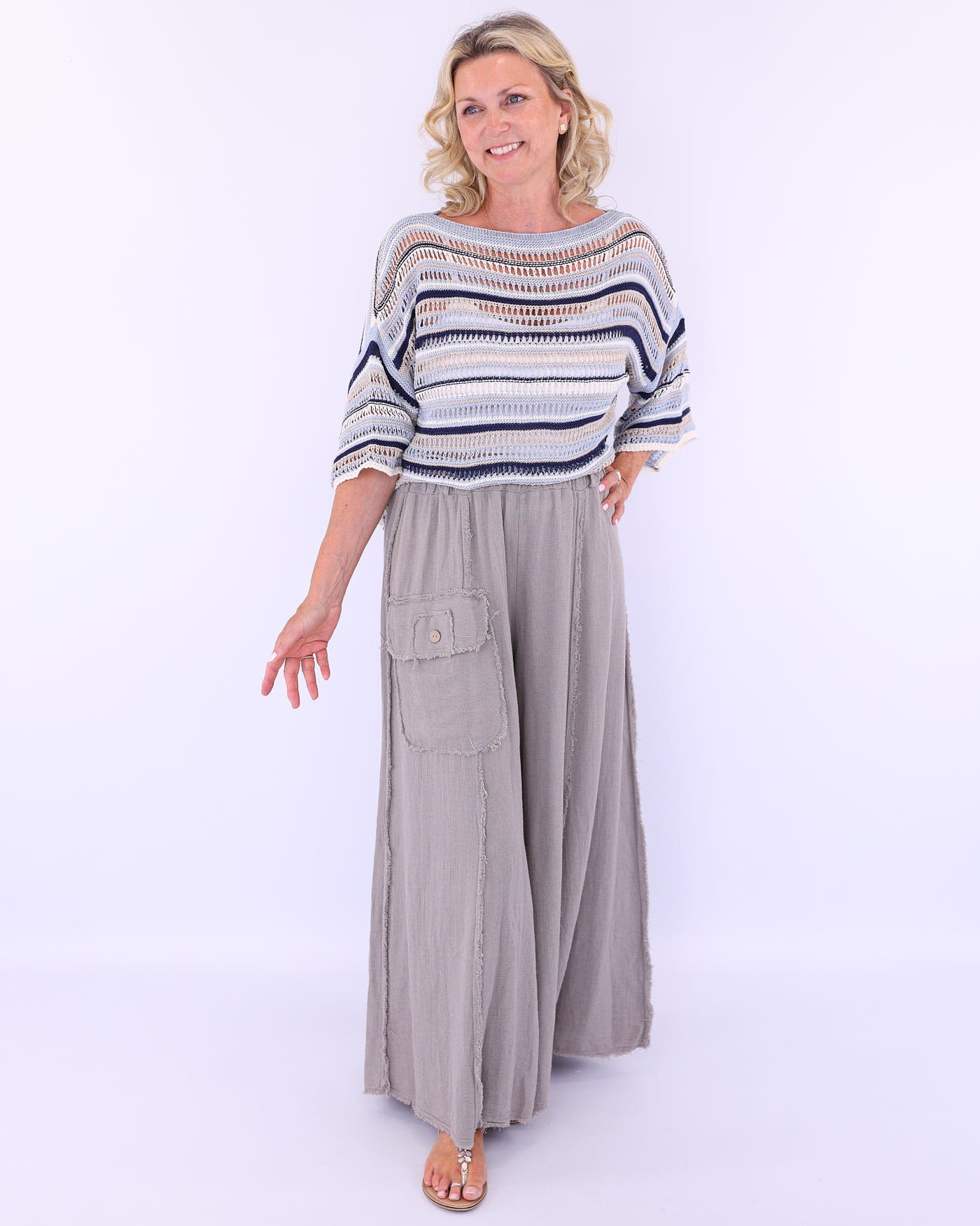 Cotton Blend Sienna Stripey Top