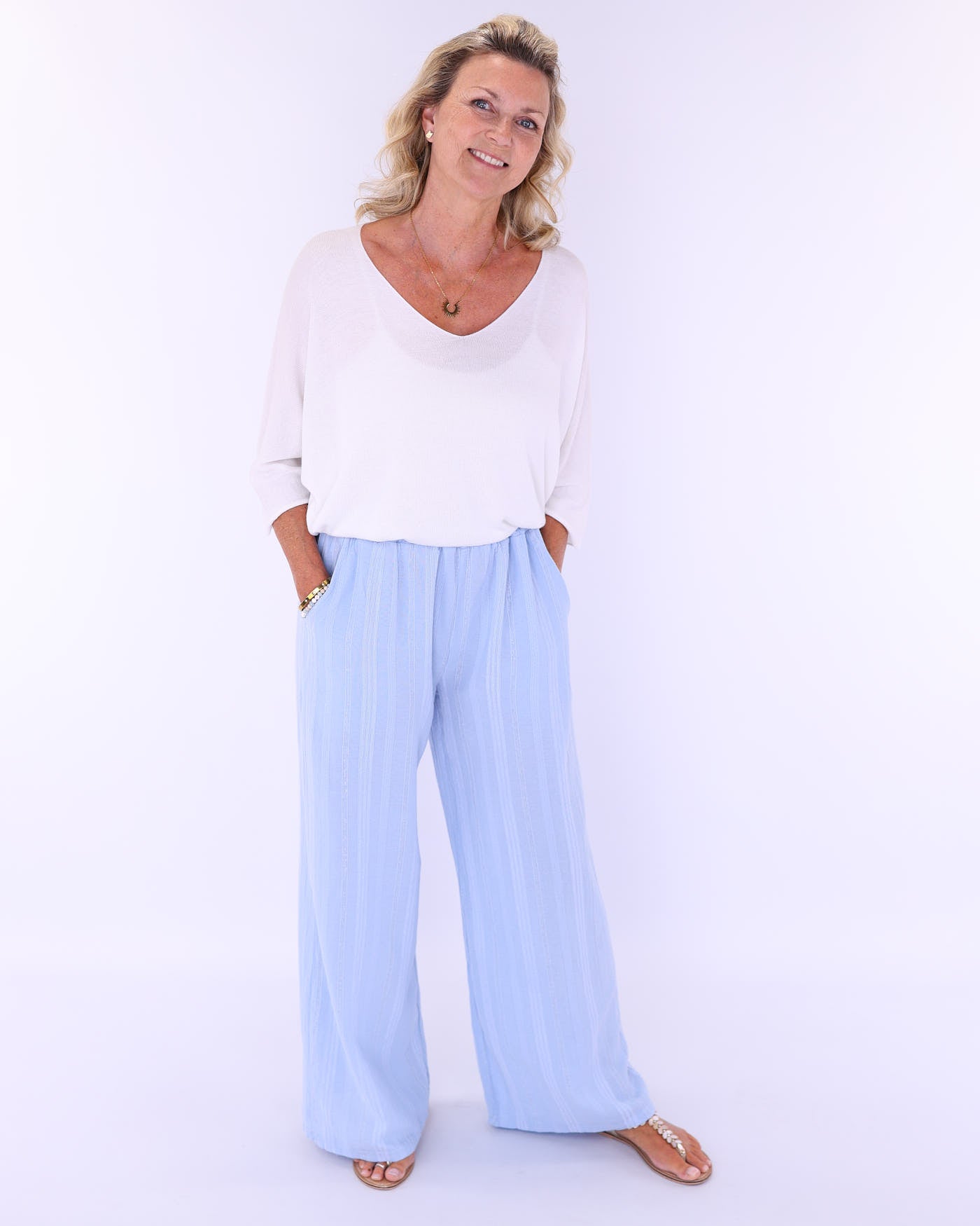 Cotton Straight Leg Trousers