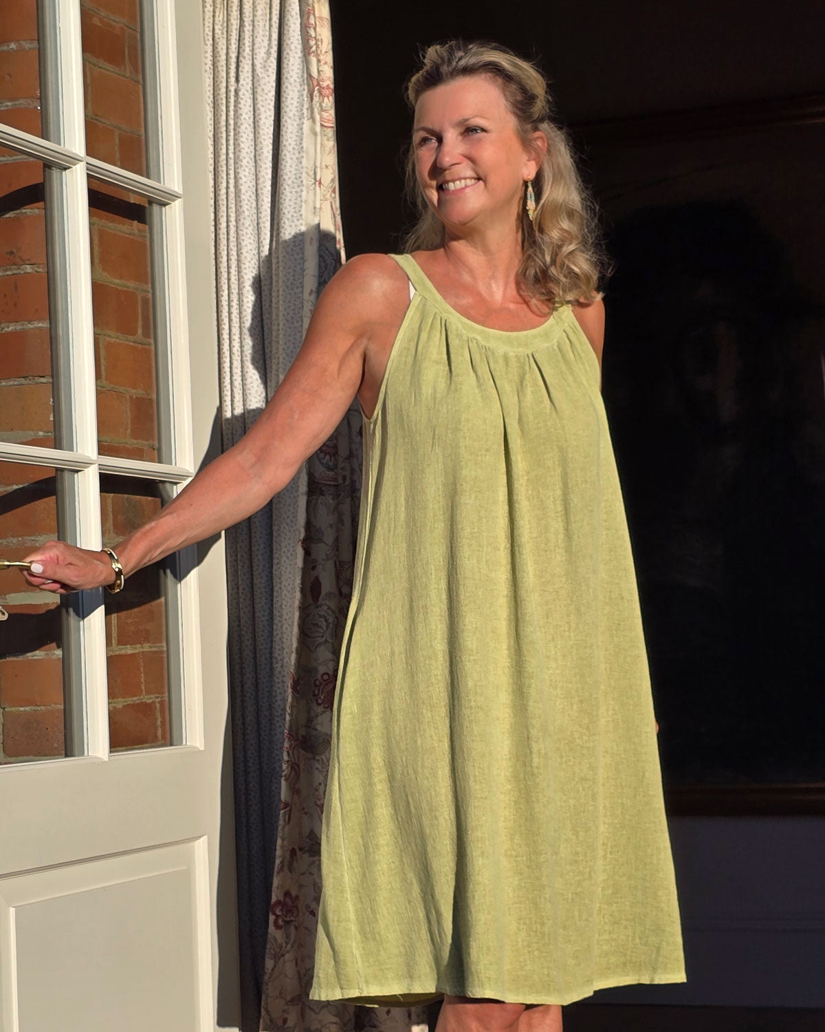 Linen and Cotton Tie Back Sundress