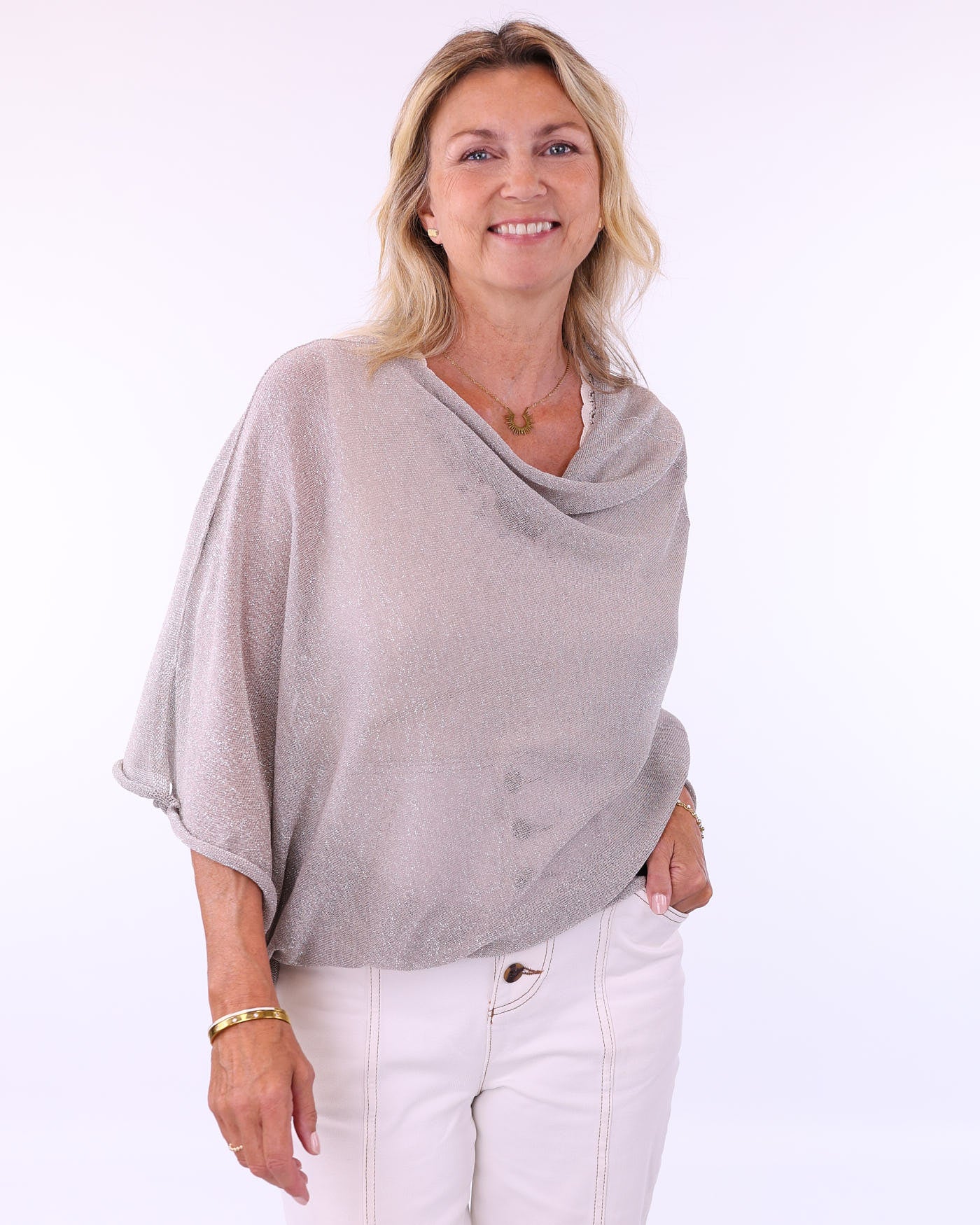 Viscose Sparkle Poncho