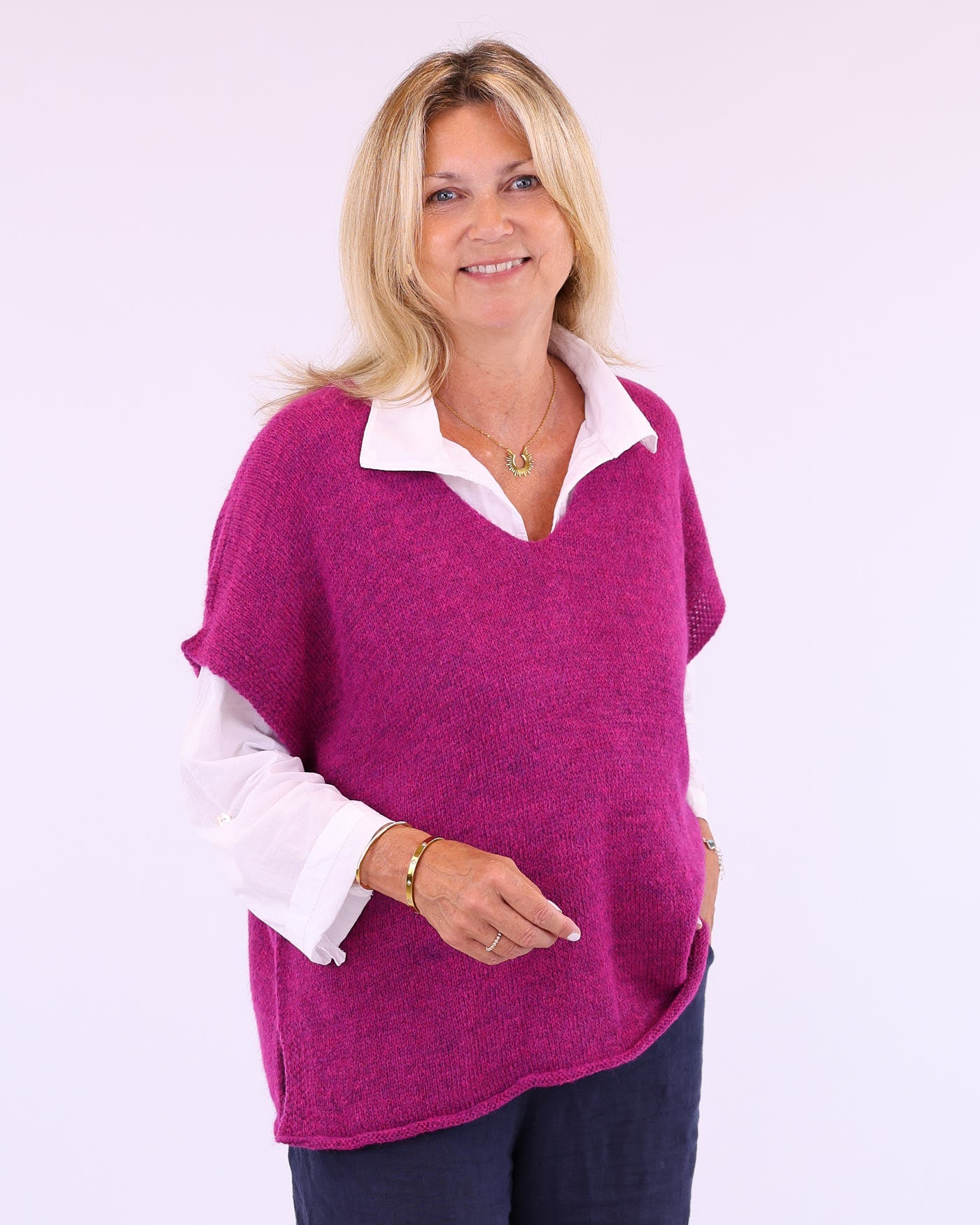 Alpaca Blend V Neck Tunic