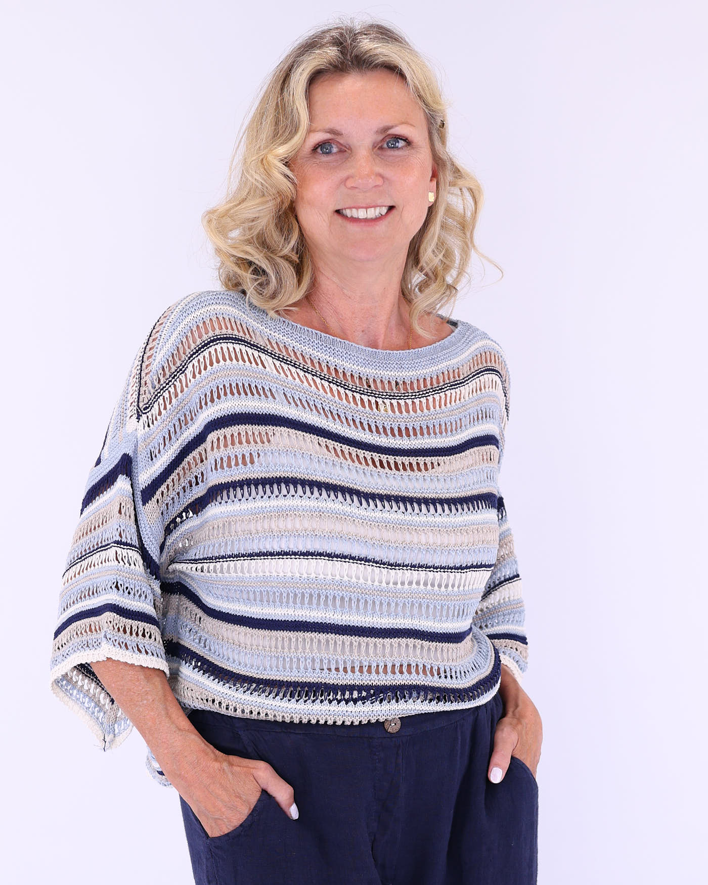 Cotton Blend Sienna Stripey Top