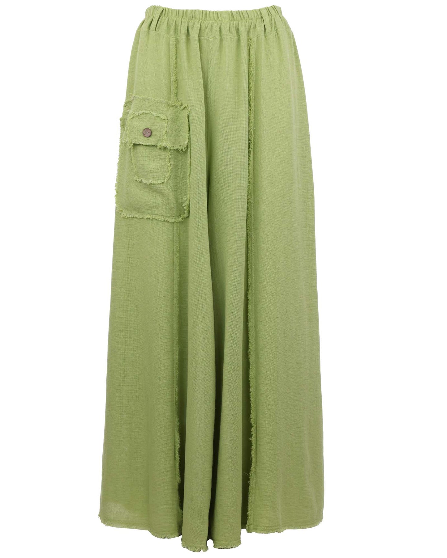 Linen and Cotton Blend Distressed Trousers