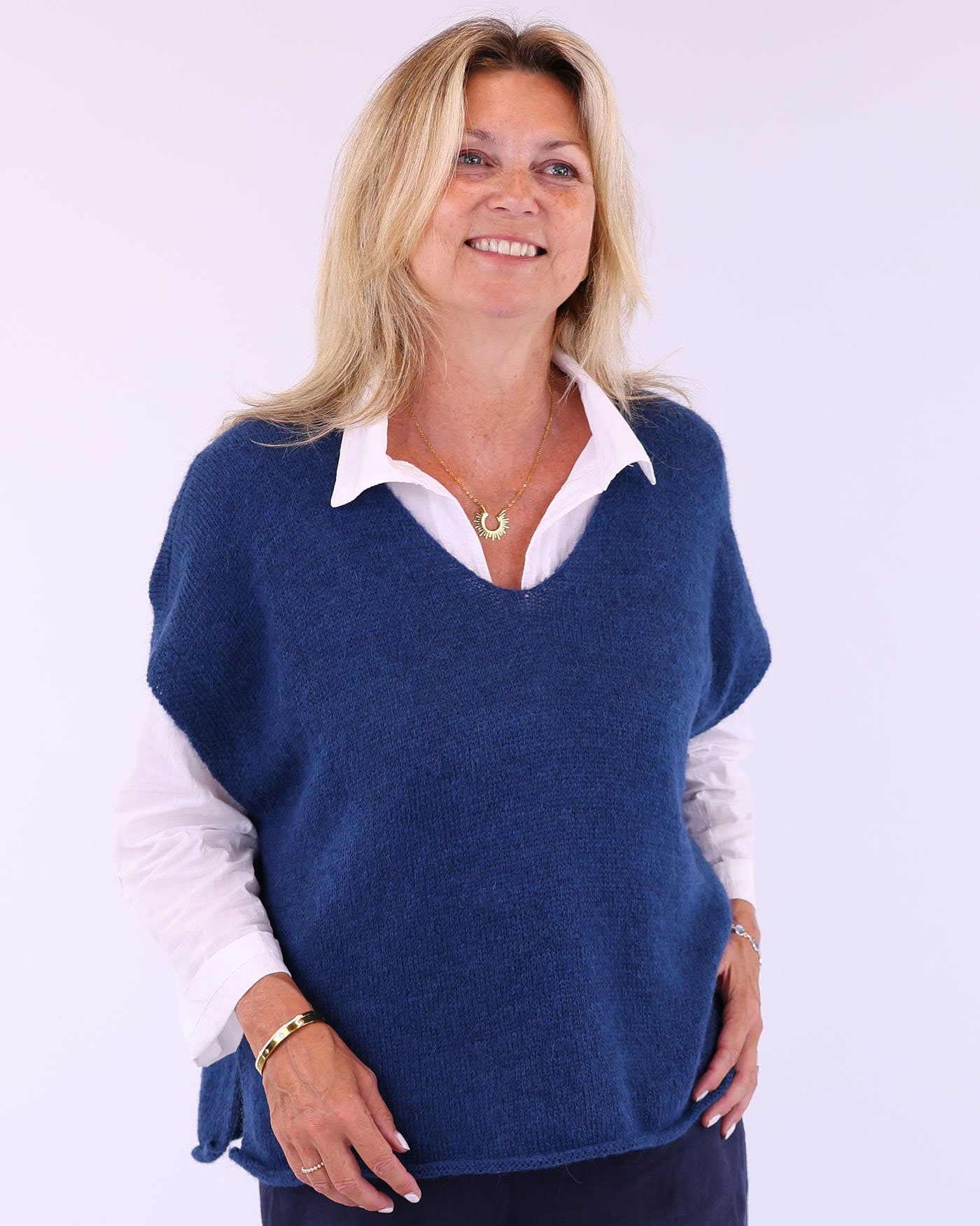 Alpaca Blend V Neck Tunic