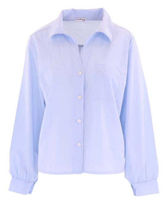 Cotton Open Collar Shirt