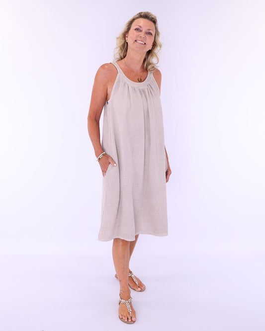 Linen and Cotton Tie Back Sundress