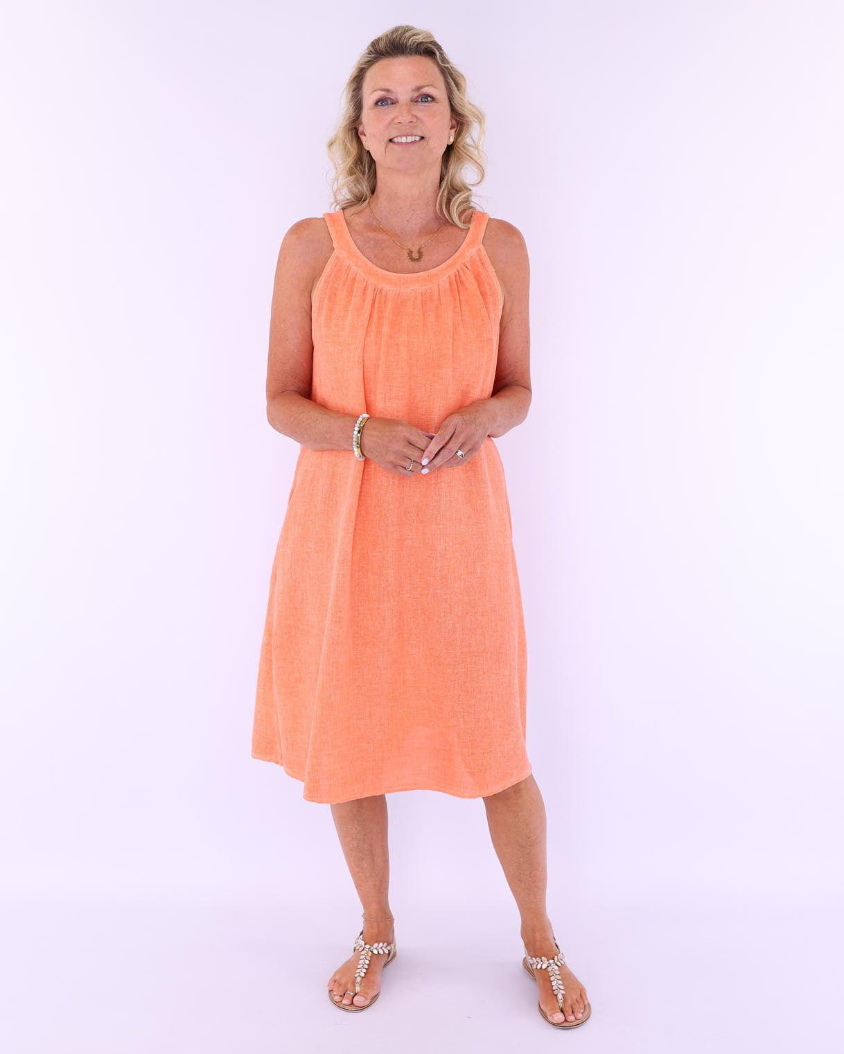 Linen and Cotton Tie Back Sundress