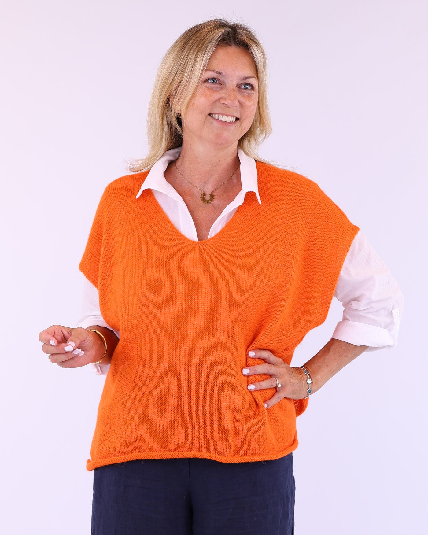 Alpaca Blend V Neck Tunic