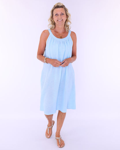 Linen and Cotton Tie Back Sundress