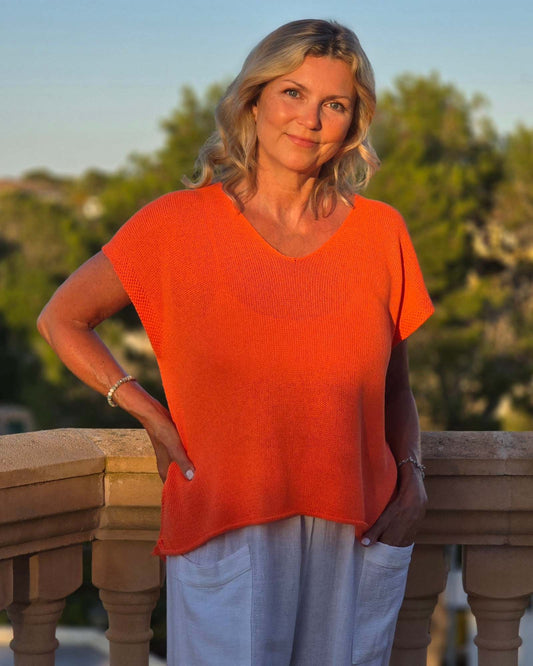 Cotton Blend Cap Sleeve T