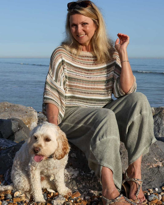 Cotton Blend Sienna Stripey Top