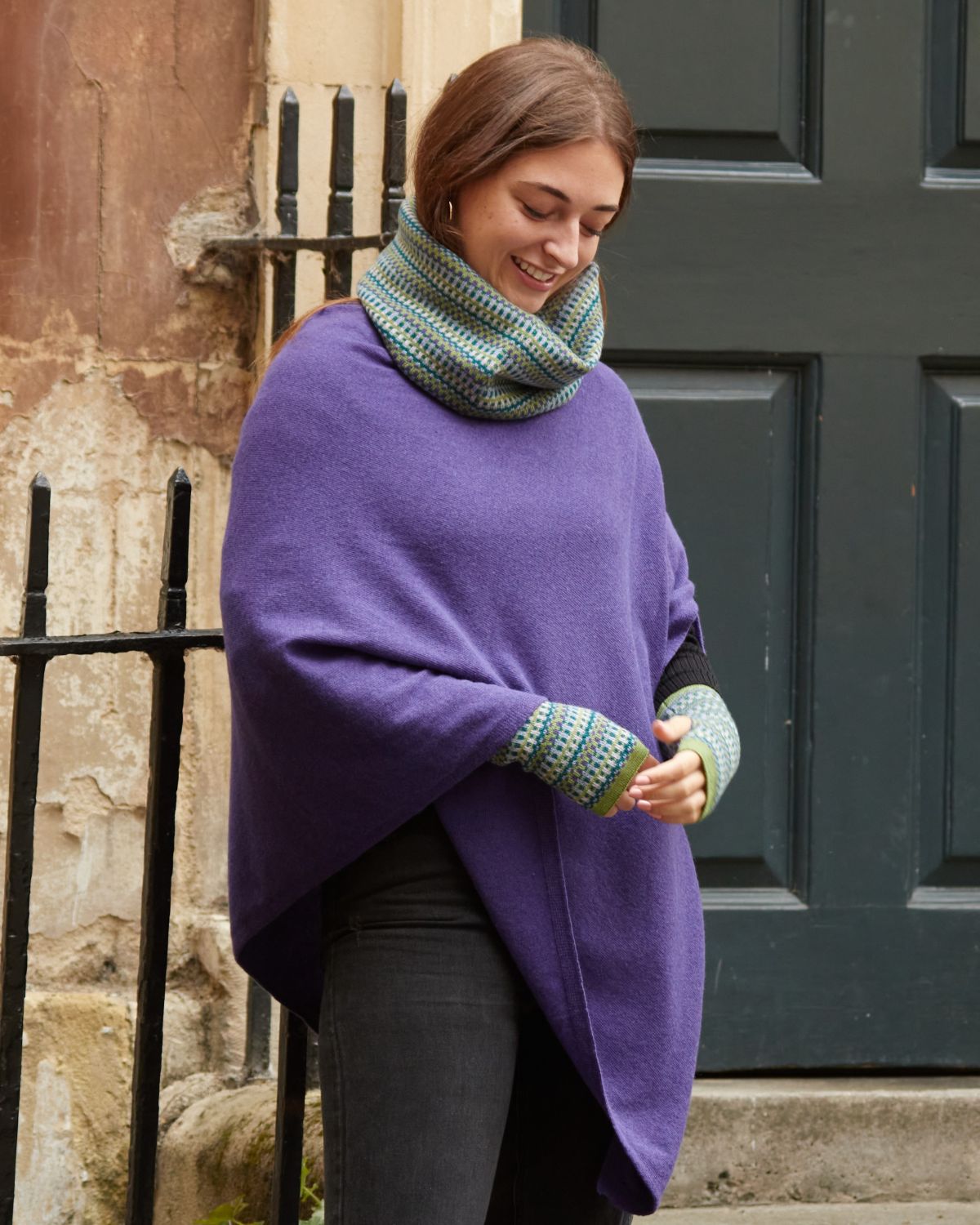 Cashmere Blend Geo Wrist Warmers