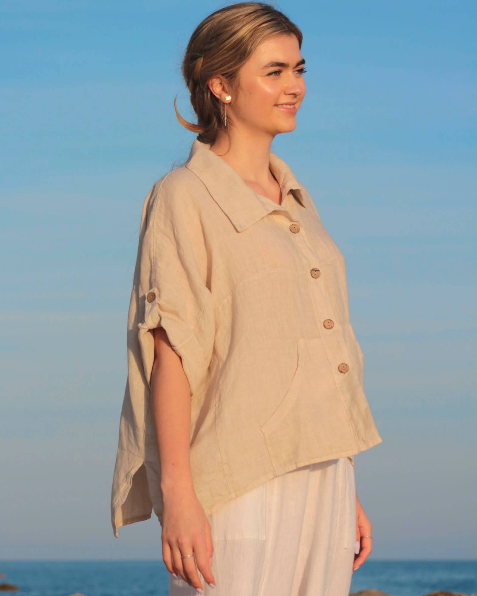 Casual Linen Shirt Jacket