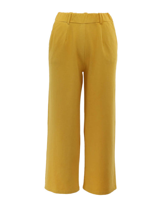 Wide Leg Cotton Jersey Trousers