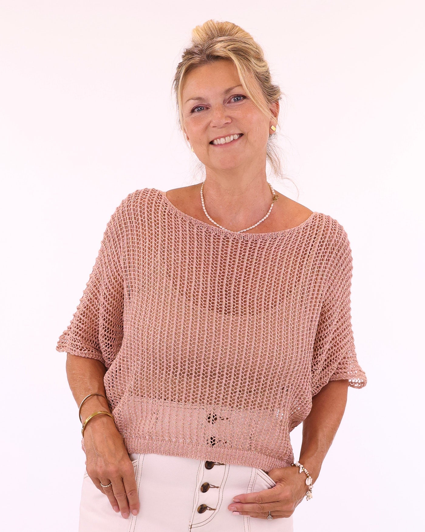 Cotton Blend Loose Knit Tunic