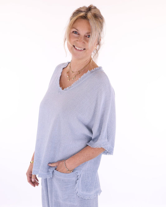 Linen and Cotton Frill Tunic
