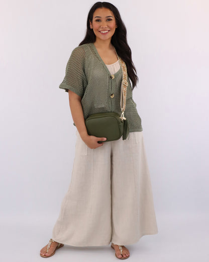 Tassle Crossbody Leather Camera Bag
