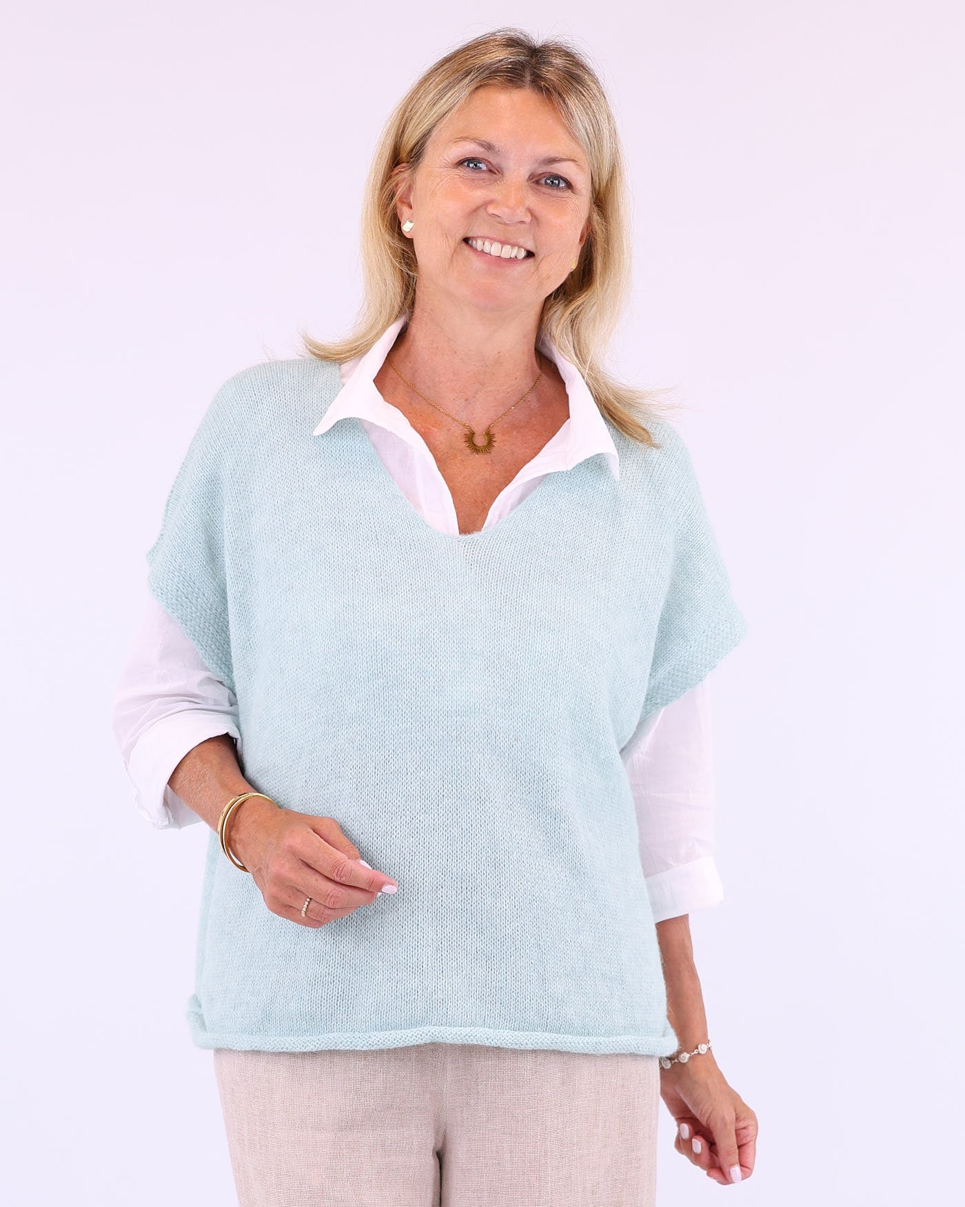 Alpaca Blend V Neck Tunic