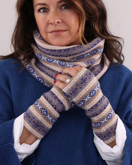 Cashmere Blend Fairisle Wrist Warmers