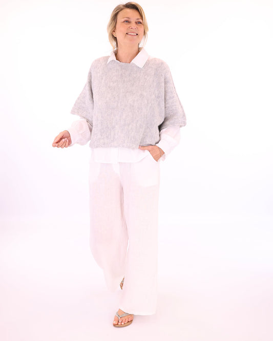 Wide Straight Leg Linen Trousers