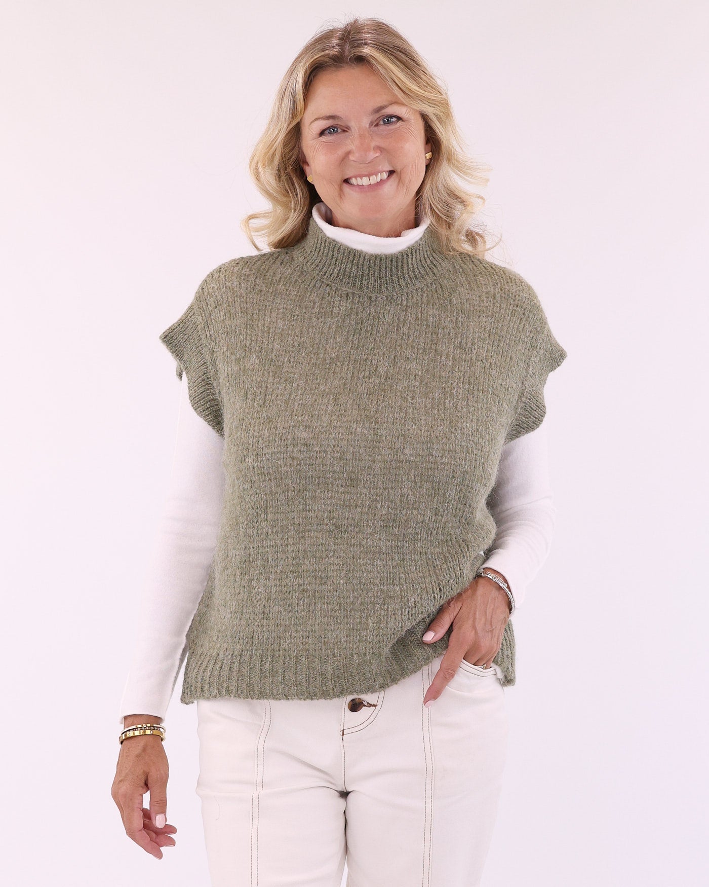 Alpaca Blend Cap Sleeve Tank Top