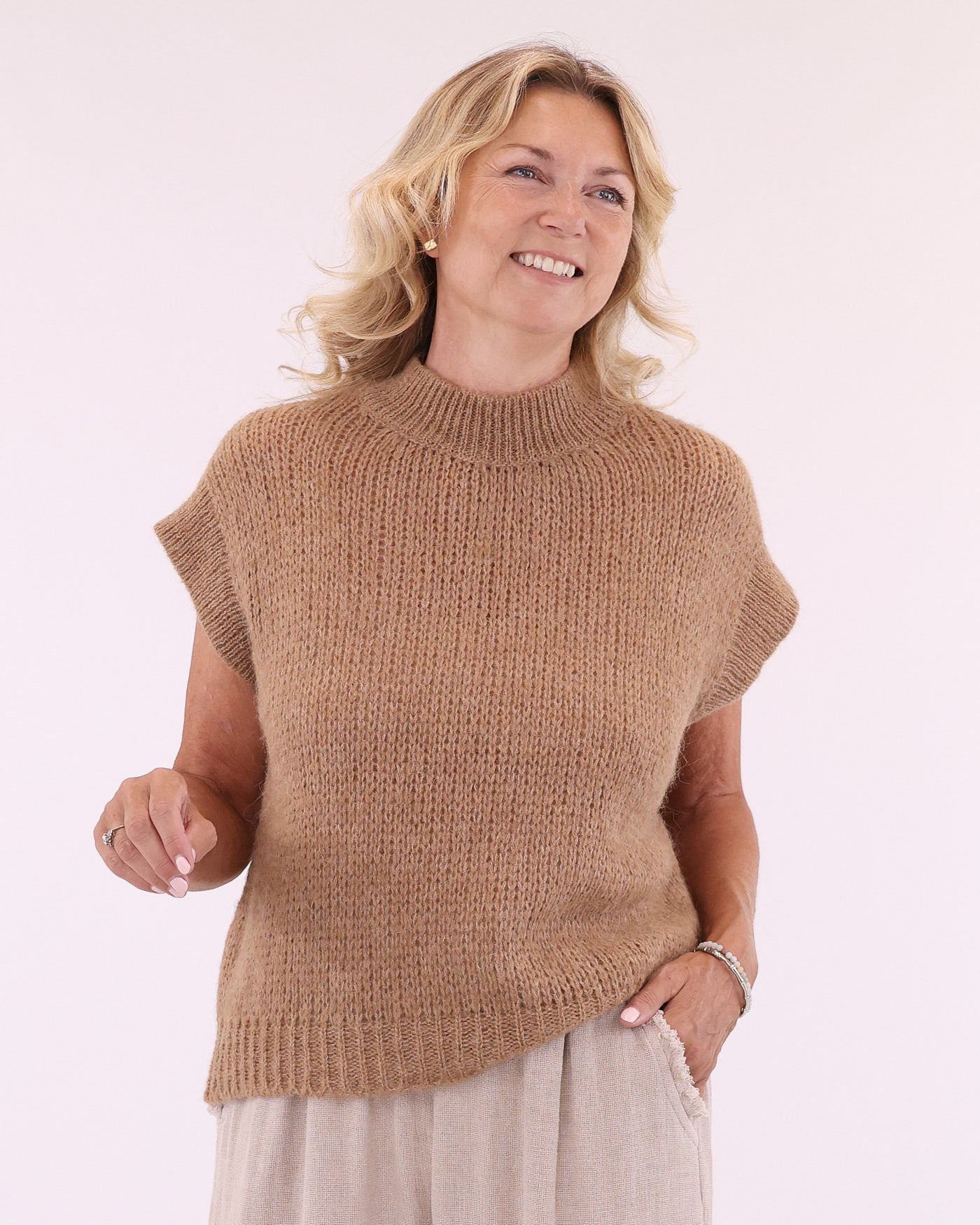 Alpaca Blend Cap Sleeve Tank Top