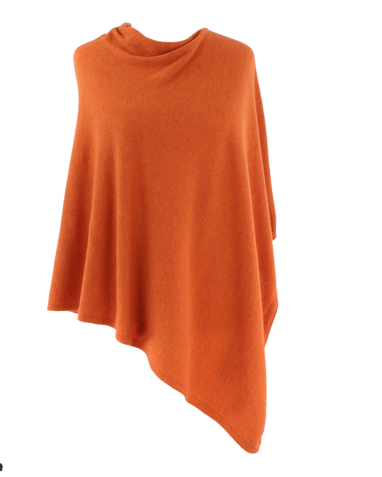 Orange cashmere shop poncho