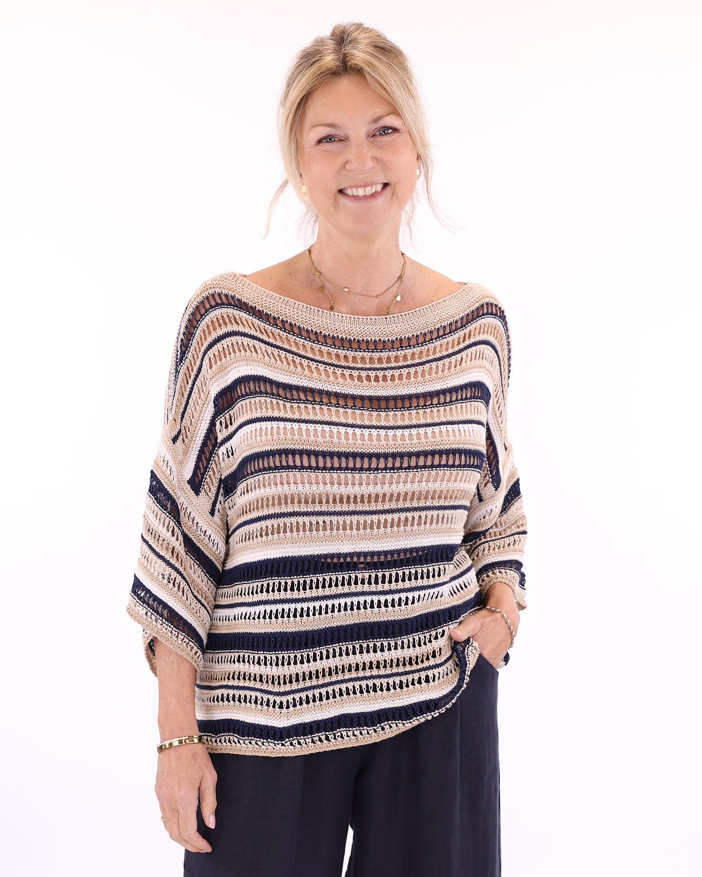 Cotton Blend Sienna Stripey Top