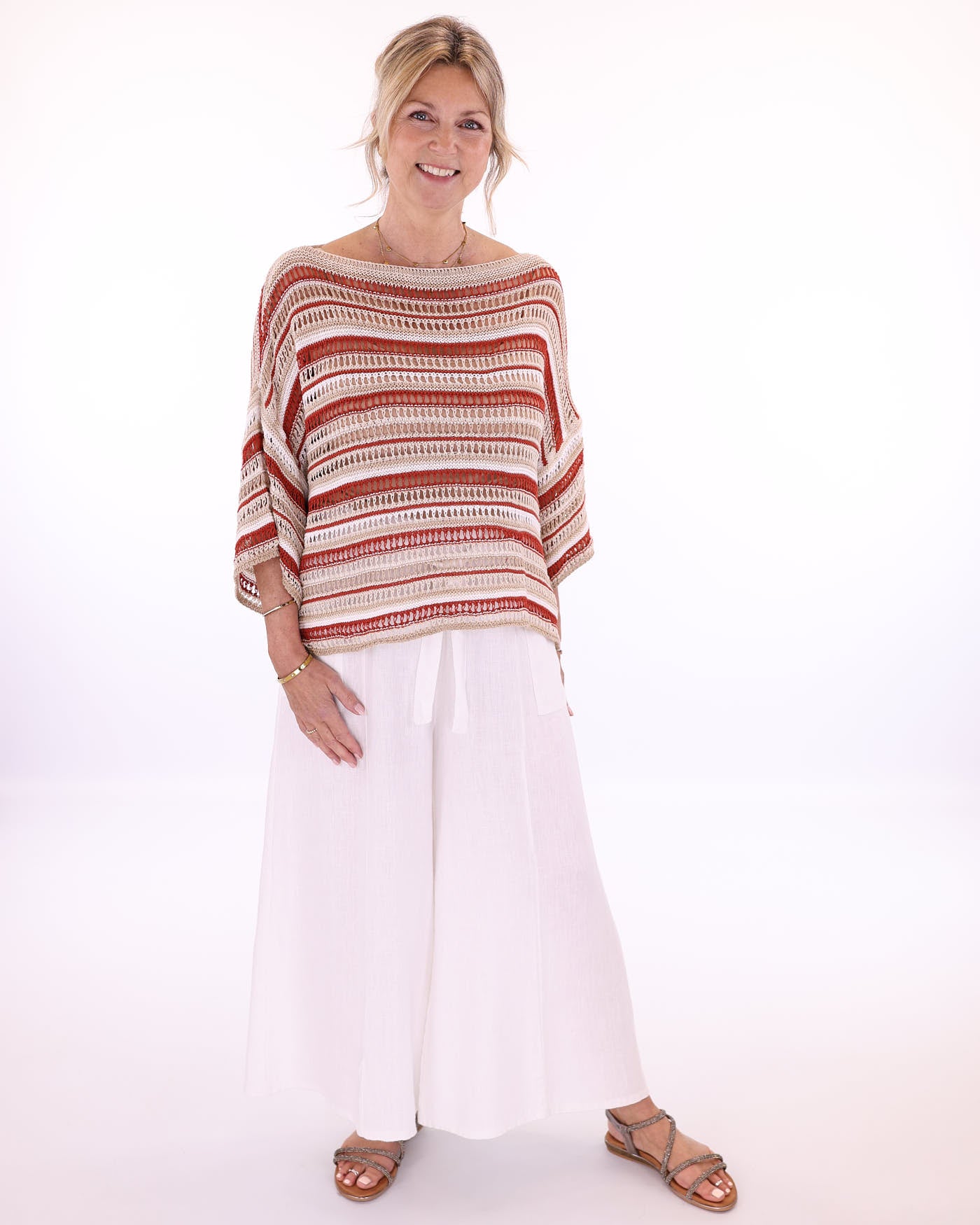 Cotton Blend Sienna Stripey Top